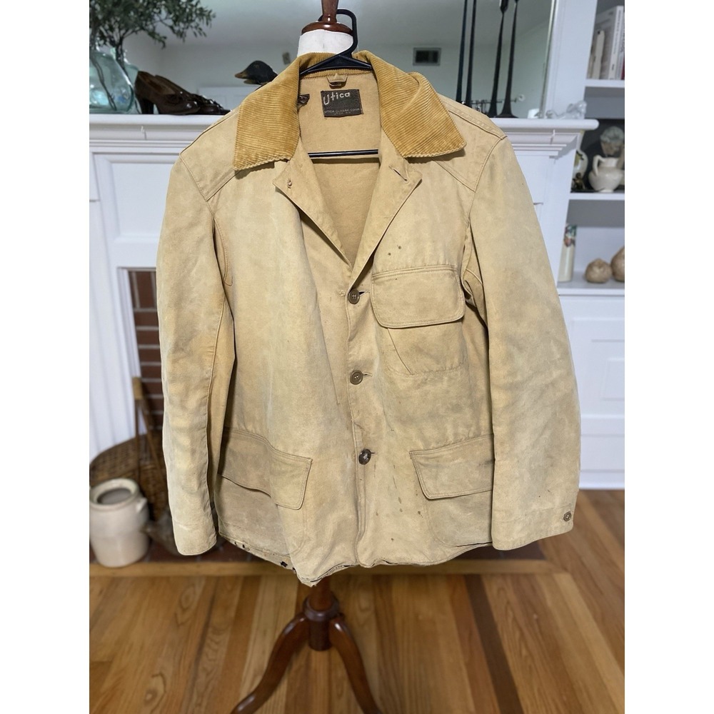 Vintage 1930's Duxbak Field Jacket Men's Canvas Duck Hunting  Chore Coat